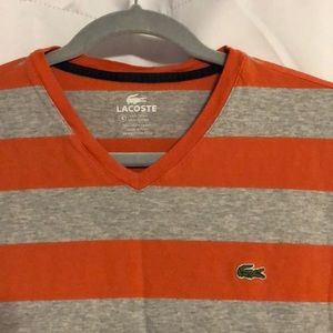 Lacoste striped v-neck t-shirt